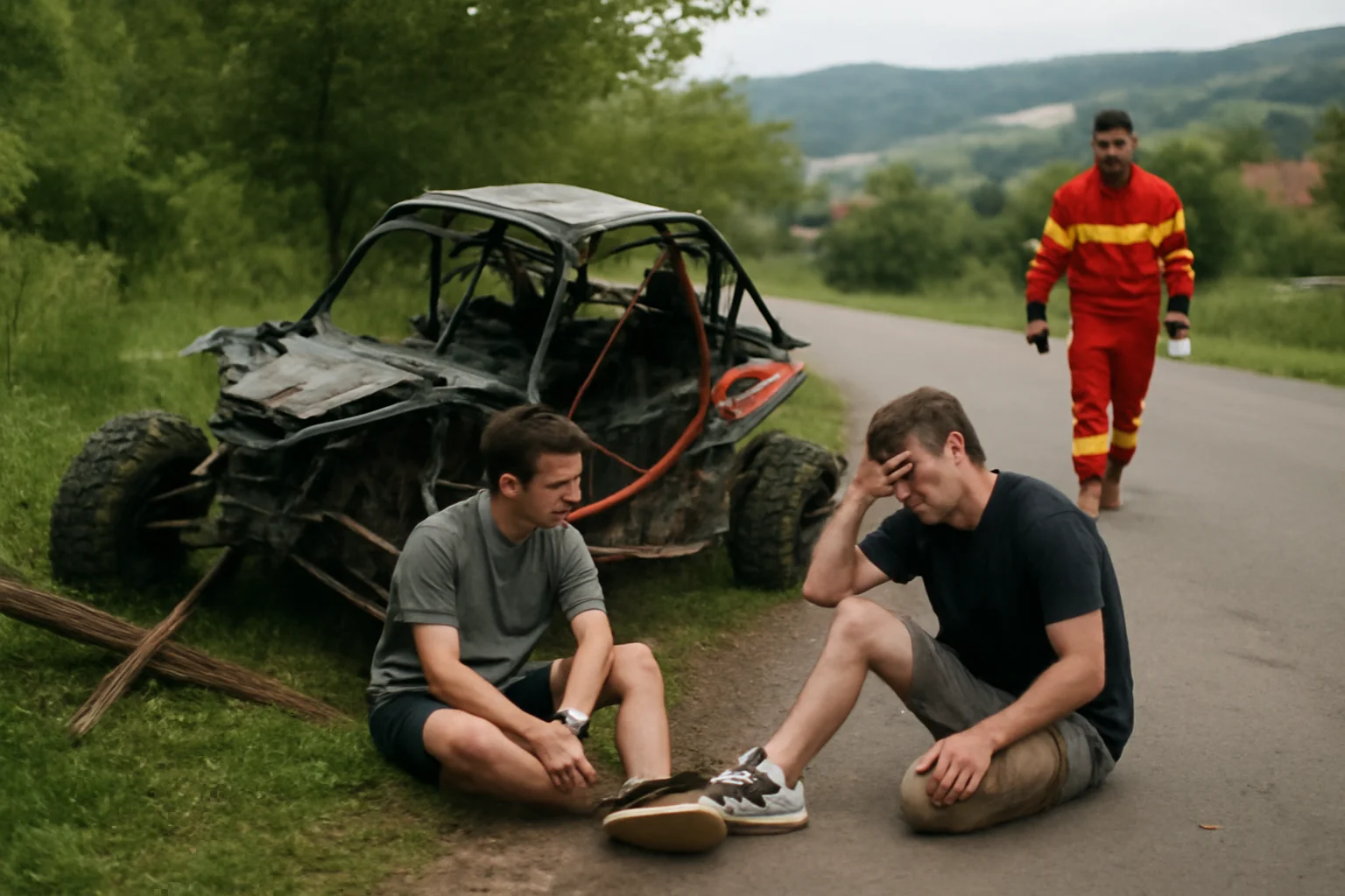 DJ 546A Văleni: trei răniți, duși la Slatina