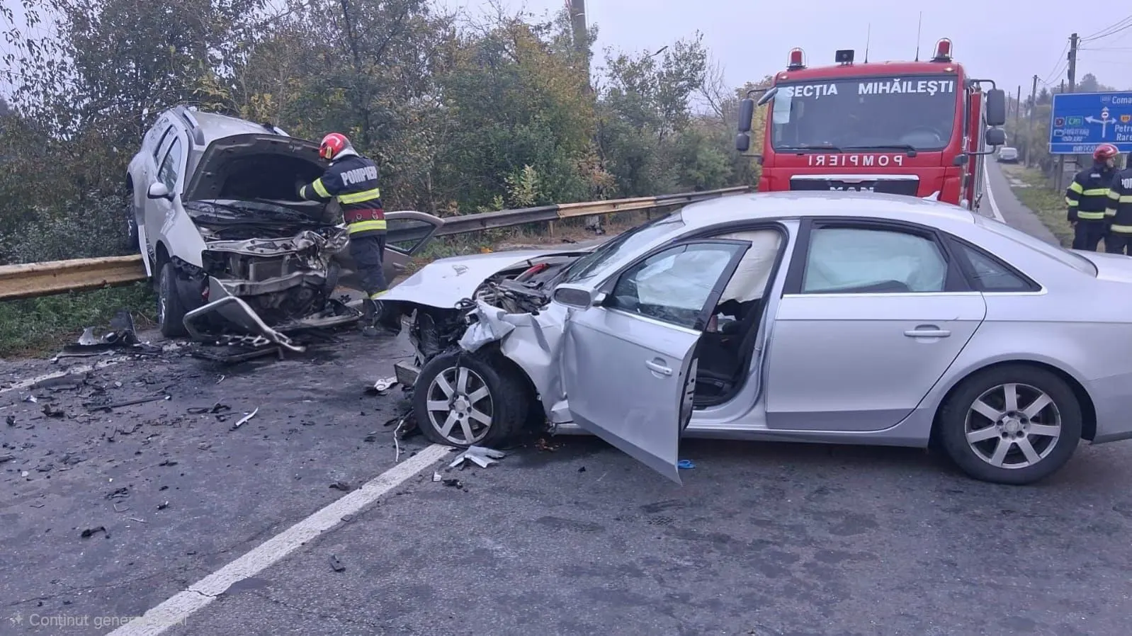 Giurgiu: coliziune tren marfar cu autoturism; un rănit la spital