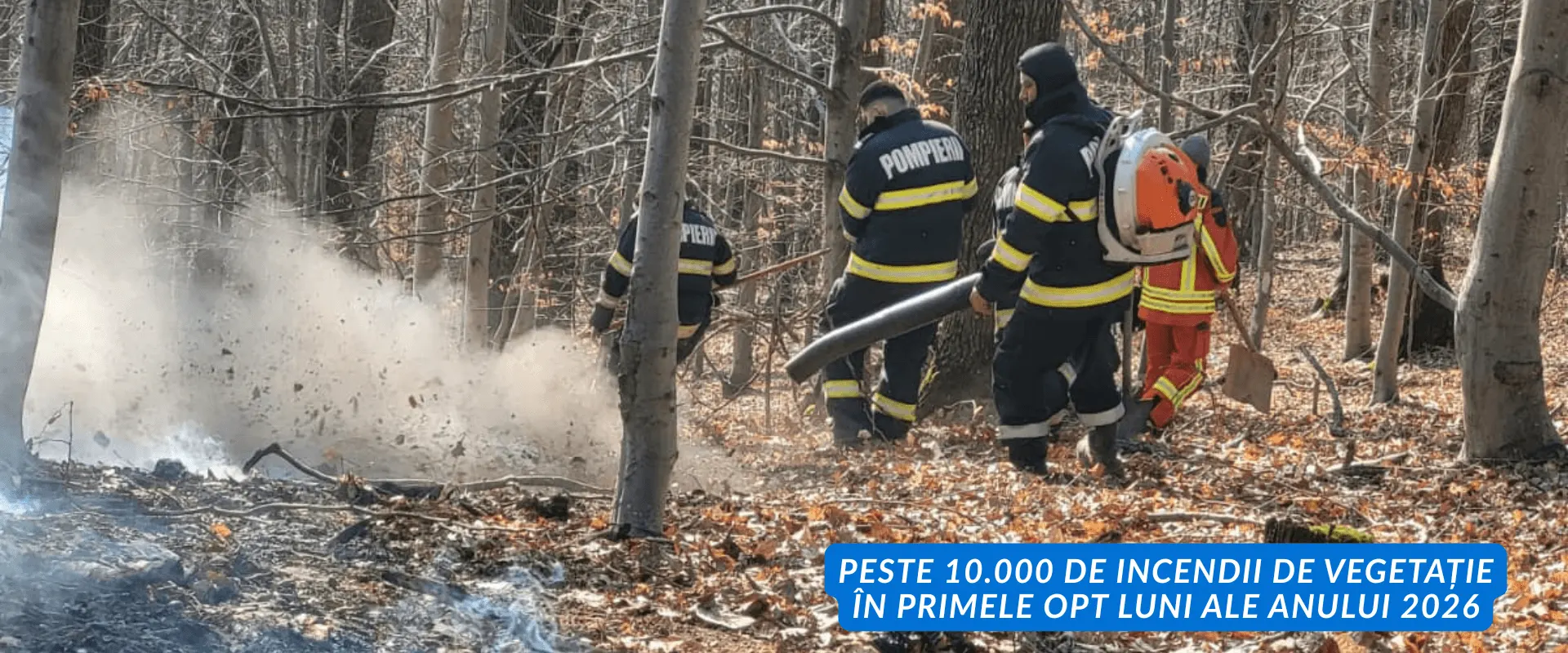 Incendii de vegetație: minus 28%, dar tot peste 10.000